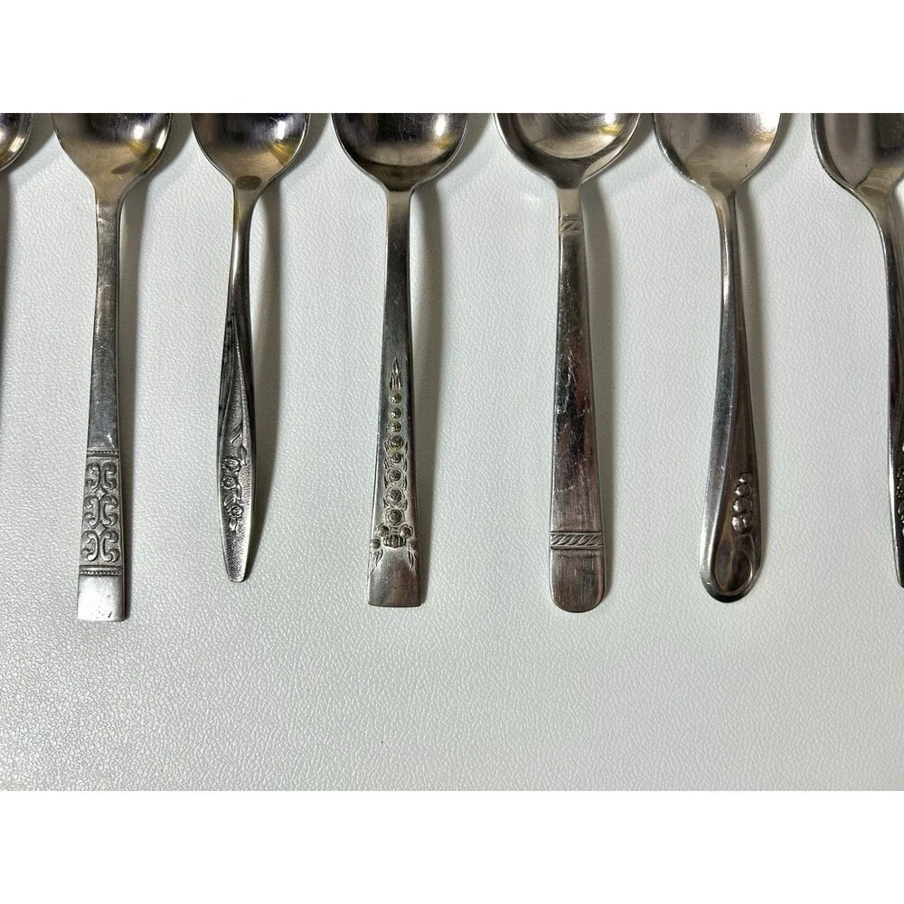 Lot Of 10 pc Mismatched Spoons, Fork Silverware See Pics Gata Superior Stainless
